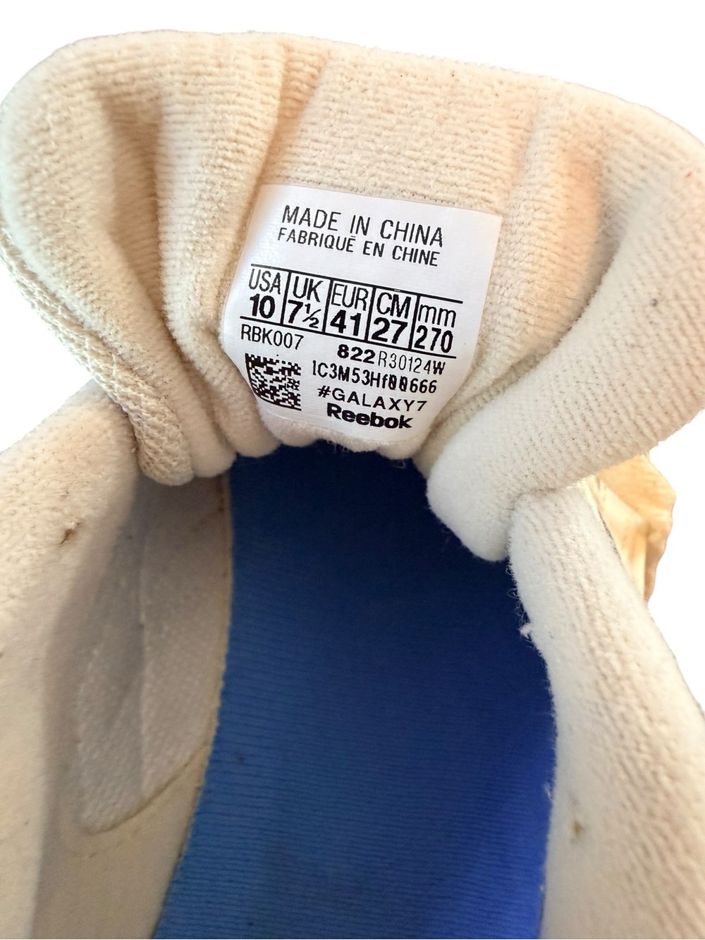 Reebok Club C Style Sneakers Cream White Blue Logo Size 10 Men - Picture 11 of 12